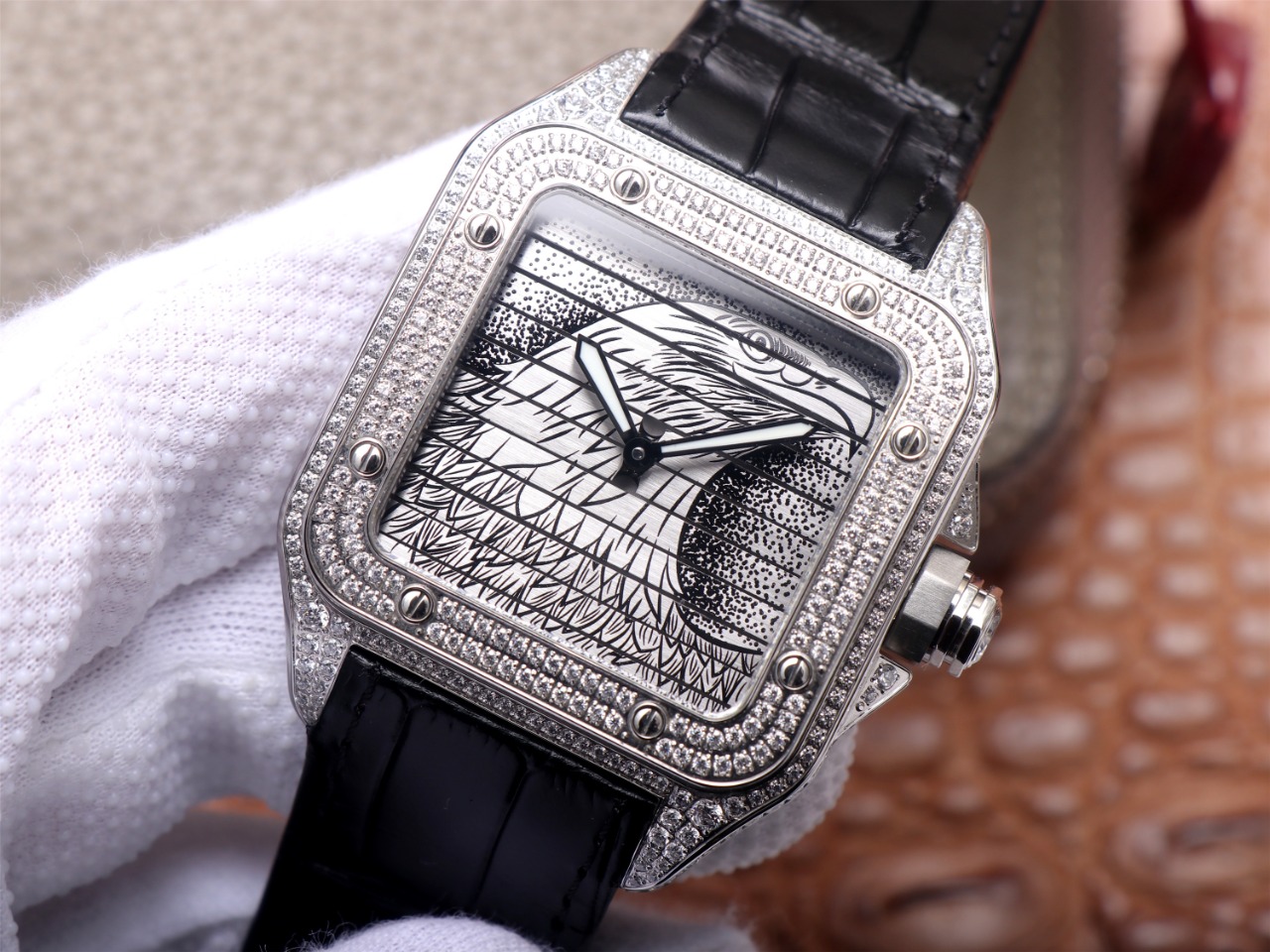 105Swiss-Cartier-Santos-Replica-WM505914-Leather-strap-45MM