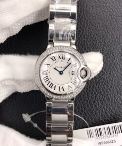Swiss Cartier Ballon Bleu Replica Stainless steel strap 28MM Diamonds Case