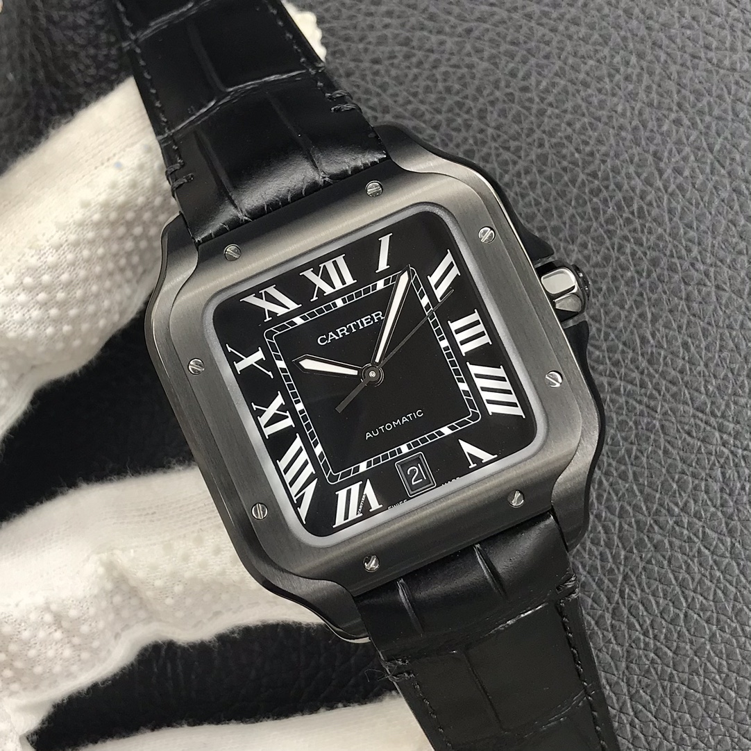 127Swiss-Cartier-Santos-Replica-Leather-strap-39.8MM-1