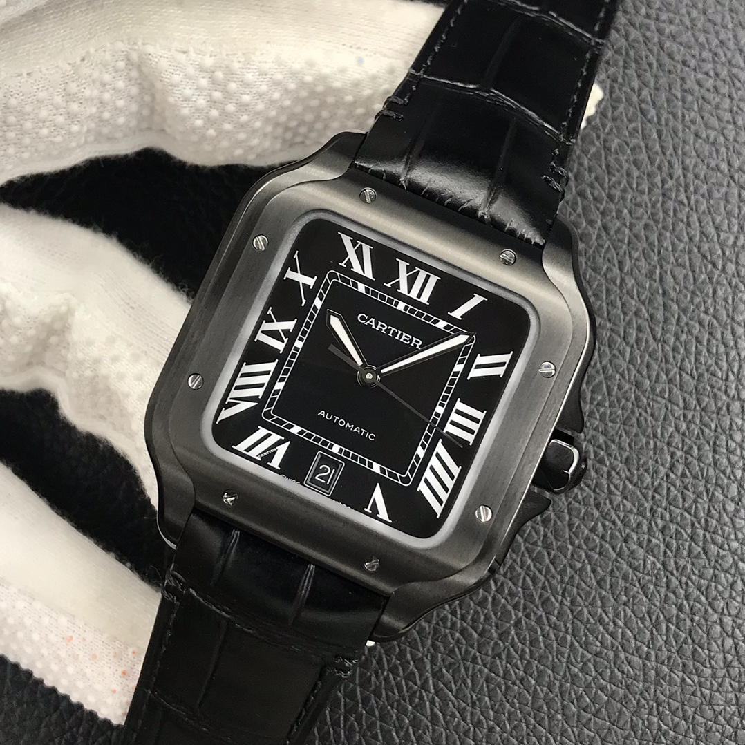 127Swiss-Cartier-Santos-Replica-Leather-strap-39.8MM-2