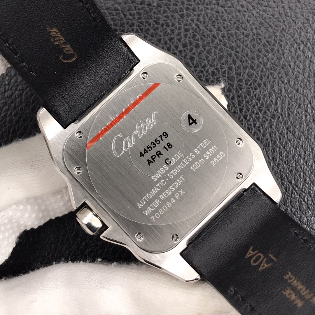 128Swiss-Cartier-Santos-Replica-Leather-strap-41MM-6
