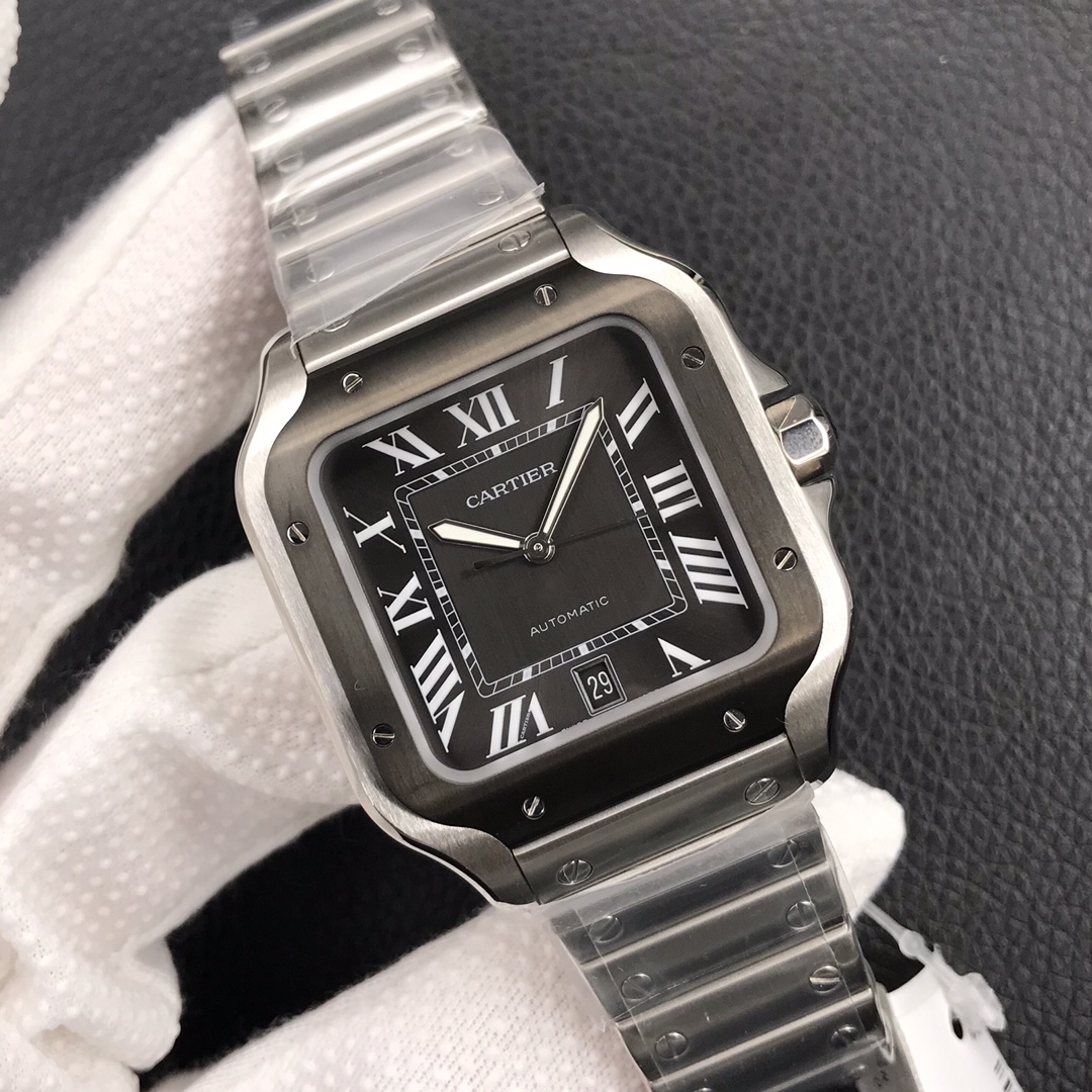 130Swiss-Cartier-Santos-Replica-Stainless-steel-strap-39.8MM-1
