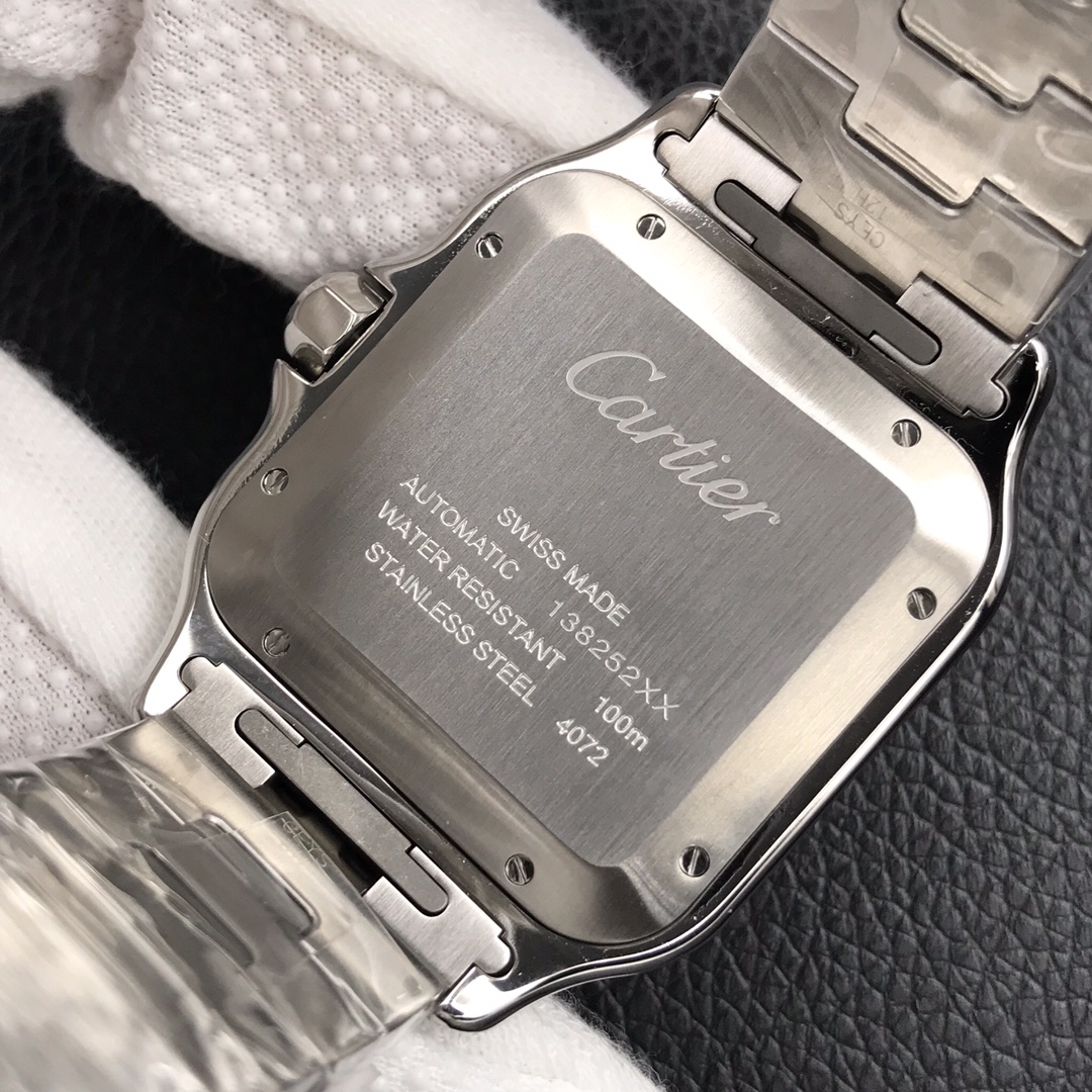 130Swiss-Cartier-Santos-Replica-Stainless-steel-strap-39.8MM-8