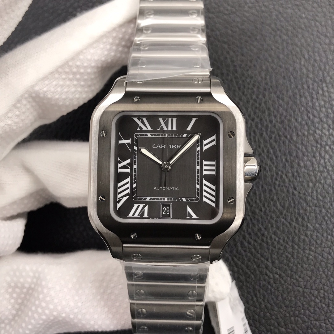130Swiss-Cartier-Santos-Replica-Stainless-steel-strap-39.8MM