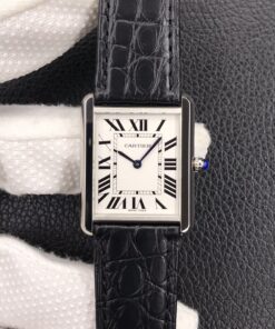 Swiss Cartier Tank Replica Black Leather strap 24x31MM