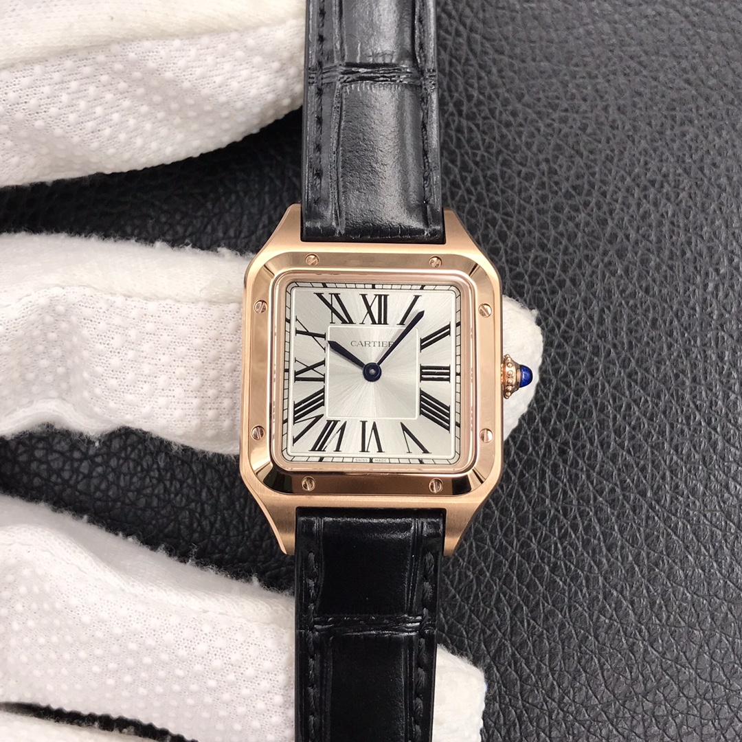 141Swiss-Cartier-Santos-Replica-Leather-strap-43.5MM