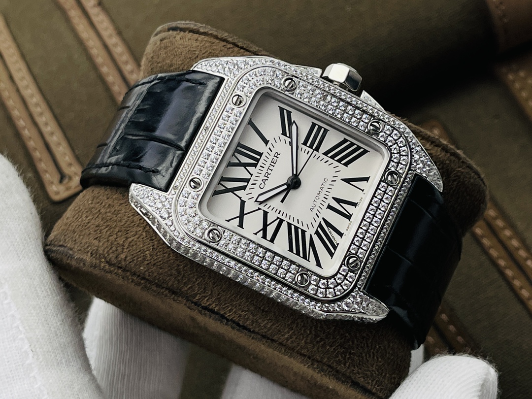 48Swiss-Cartier-Santos-Replica-WM501751-Leather-strap-41MM-1
