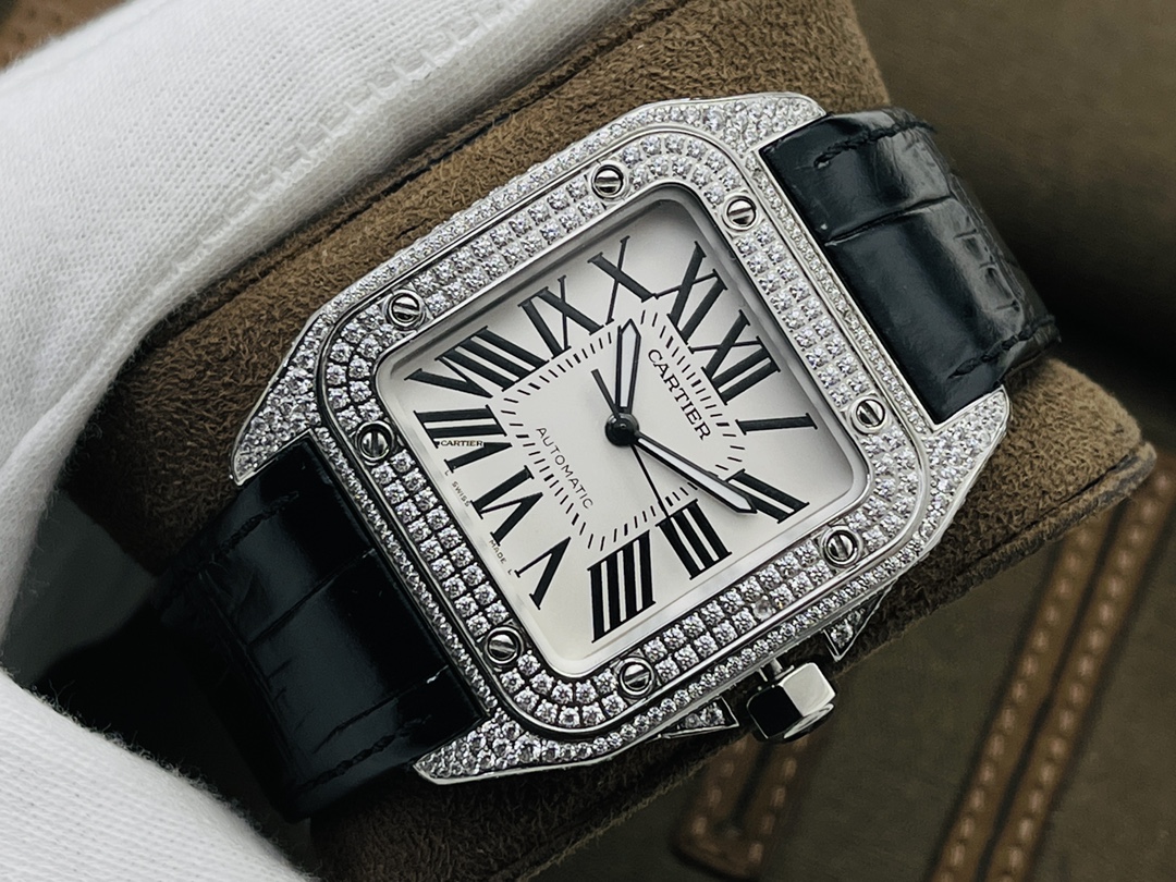 48Swiss-Cartier-Santos-Replica-WM501751-Leather-strap-41MM-2