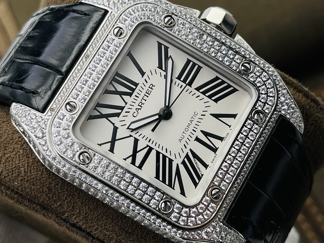 48Swiss-Cartier-Santos-Replica-WM501751-Leather-strap-41MM-3