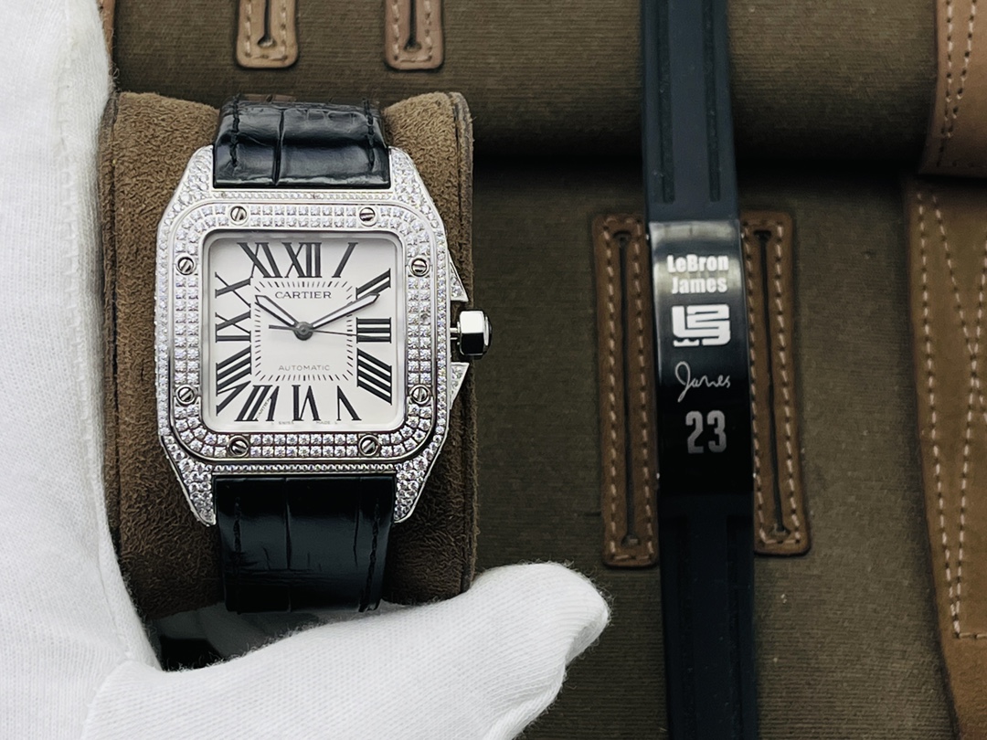 48Swiss-Cartier-Santos-Replica-WM501751-Leather-strap-41MM