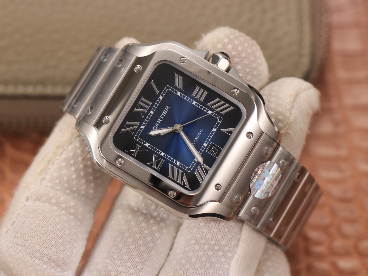 60Swiss-Cartie-Santos-Replica-Stainless-steel-strap-39.8MM-2