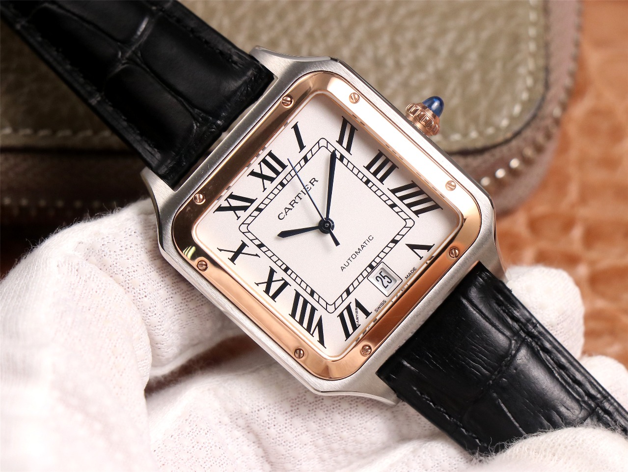 67Swiss-Cartie-Santos-Replica-Leather-strap-52MM-2