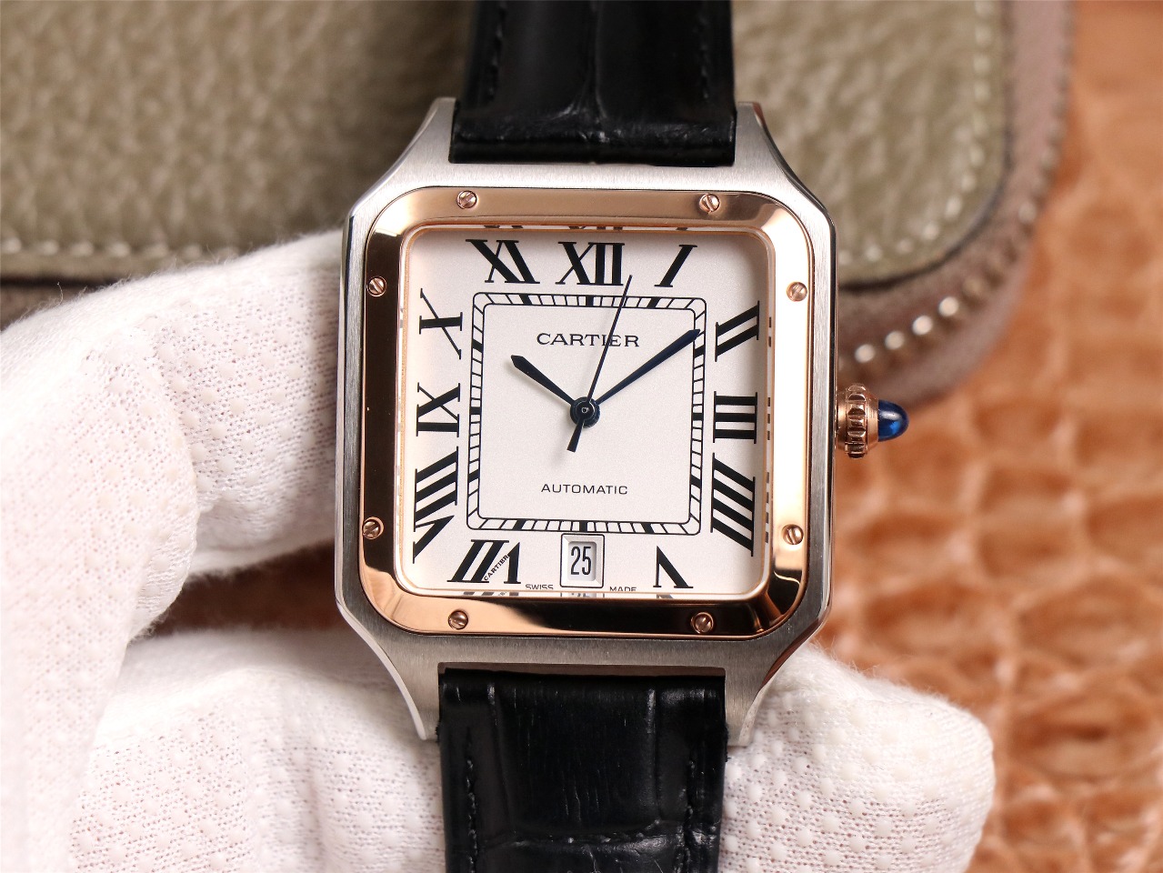 67Swiss-Cartie-Santos-Replica-Leather-strap-52MM