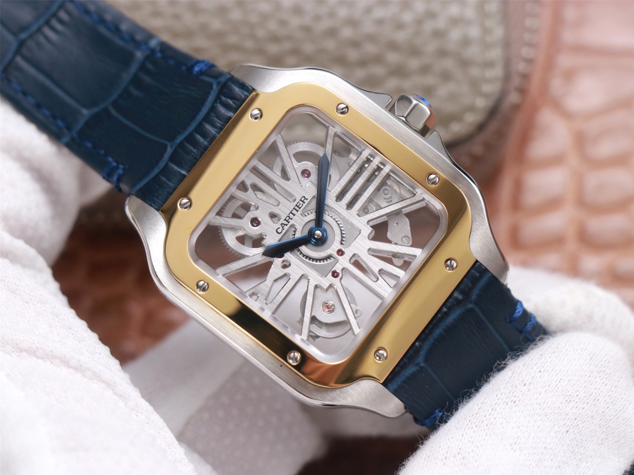 84Swiss-Cartie-Santos-Replica-Leather-strap-39.8MM-1