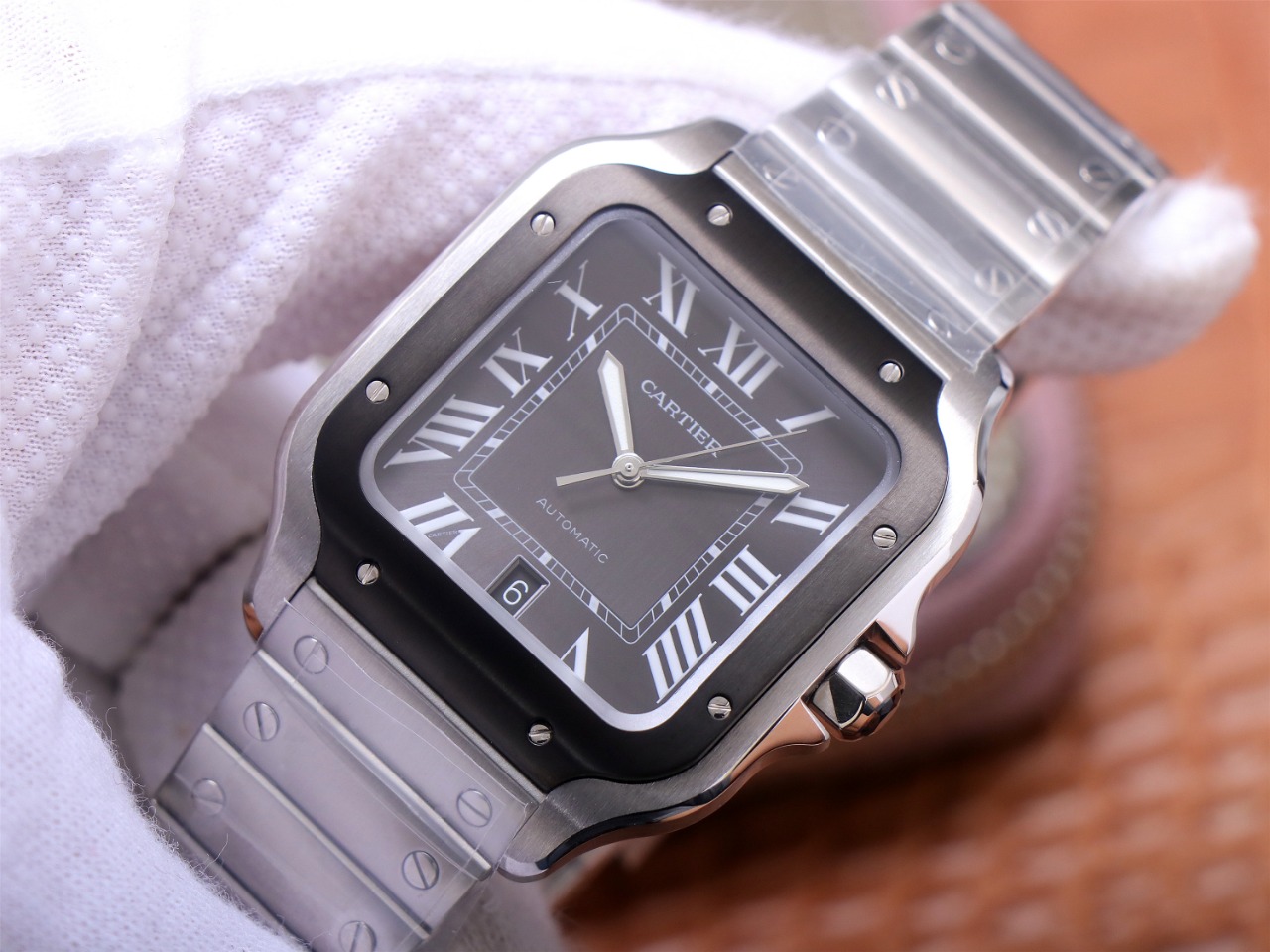 98Swiss-Cartier-Santos-Replica-Stainless-steel-strap-39.8MM-2
