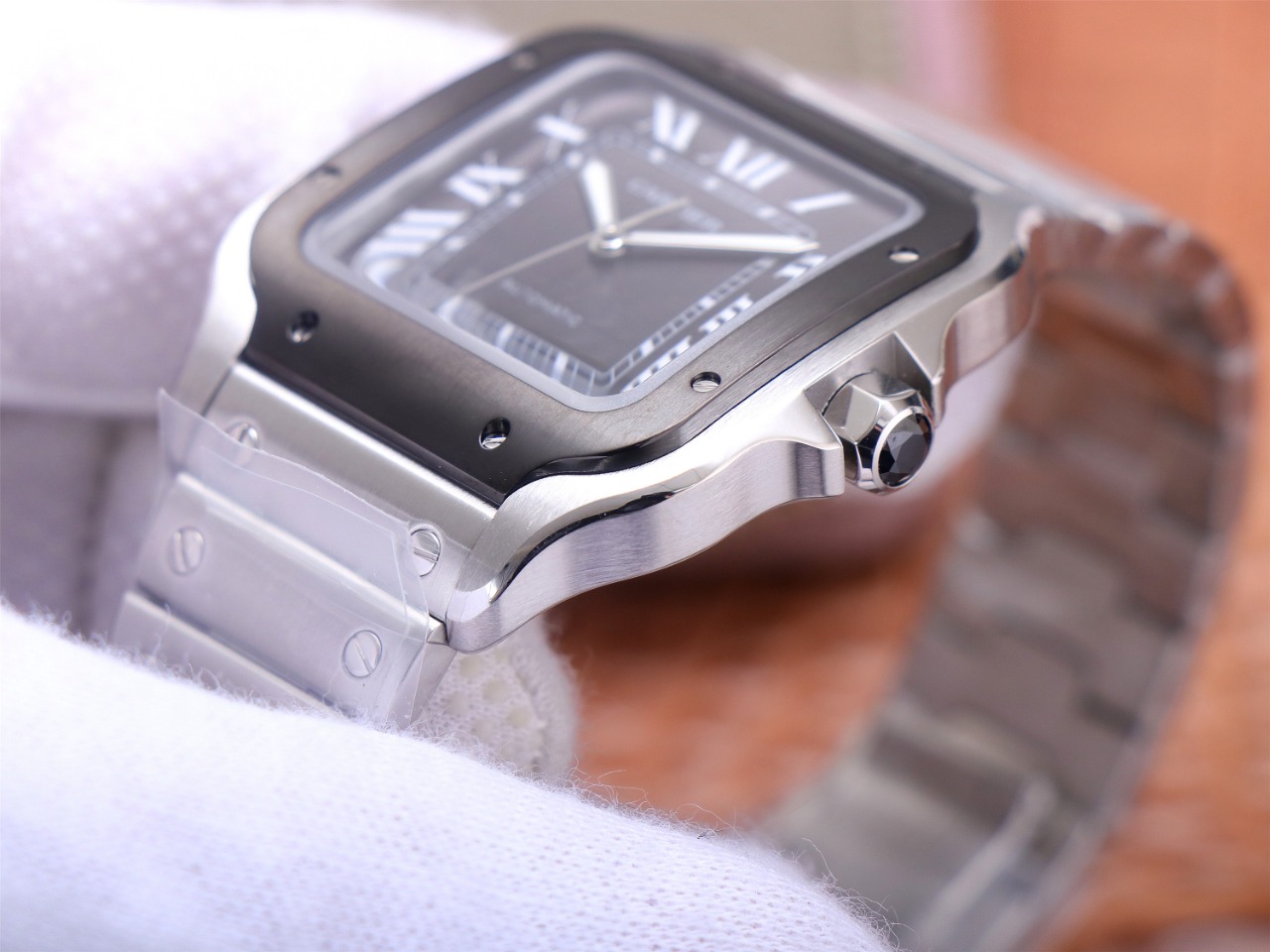 98Swiss-Cartier-Santos-Replica-Stainless-steel-strap-39.8MM-4
