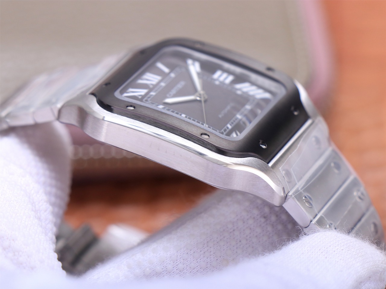 98Swiss-Cartier-Santos-Replica-Stainless-steel-strap-39.8MM-5