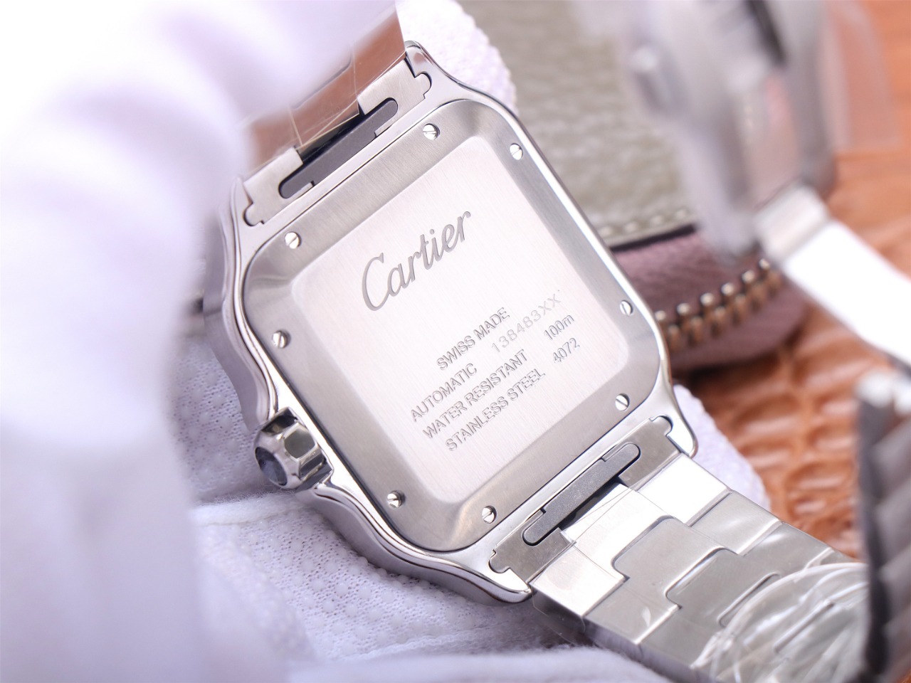 98Swiss-Cartier-Santos-Replica-Stainless-steel-strap-39.8MM-6