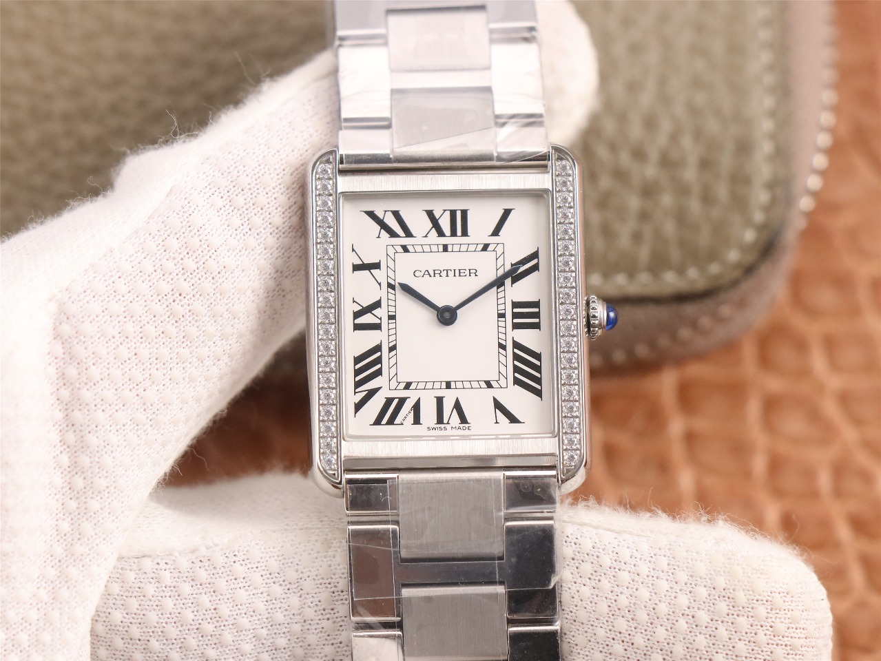 99Swiss-Cartier-Tank-Replica-Stainless-steel-strap-27x34MM